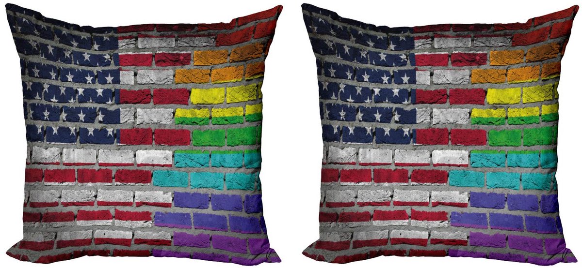 ABAKUHAUS Trots Kussenhoezen Set – 2x45x45 cm – Dubbelzijdig gedrukt – Multicolor Meerkeurig