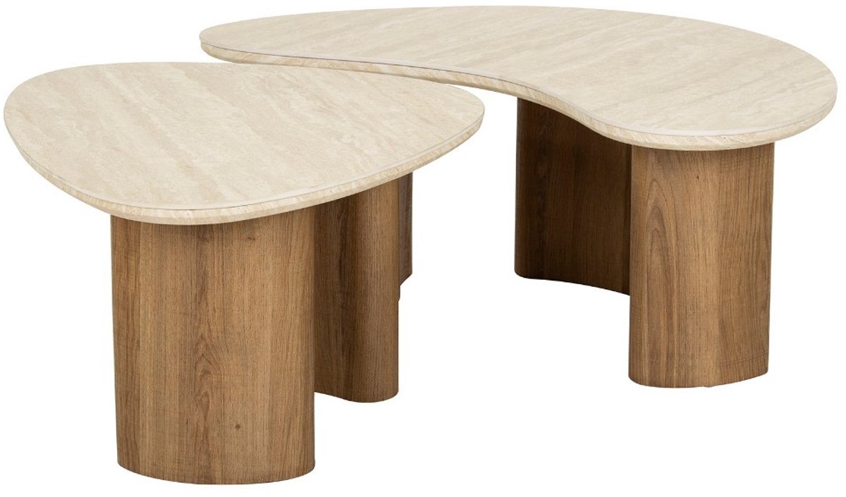 Fraaai - Dexter salontafel set van 2 organisch keramiek - naturel