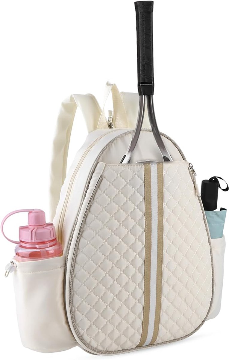 Geweo - Tennistas - Tennisrugzak - Sporttas - Tennis - Tennis Rugtas - Rackettas - Rugzak - Racket - 42 x 32 x 12 cm - Beige