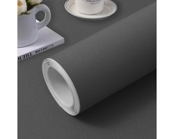 Gigicial Grijs zelfklevend behang - decoratief behang - waterbestendig, geen lijm nodig, rubbervrij - 1 vel per verpakking - geschikt voor woonkamer/kast/deuren. Donkergrijs.