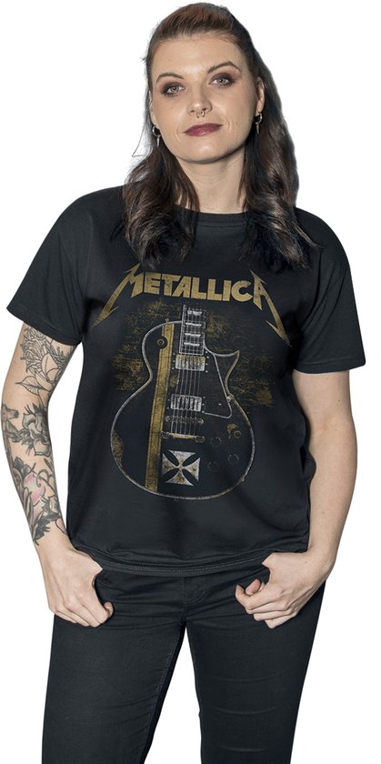 T-shirt guitare Metallica Hetfield Iron Cross noir 3XL Katoen - Produits dérivés du groupe, Groupes