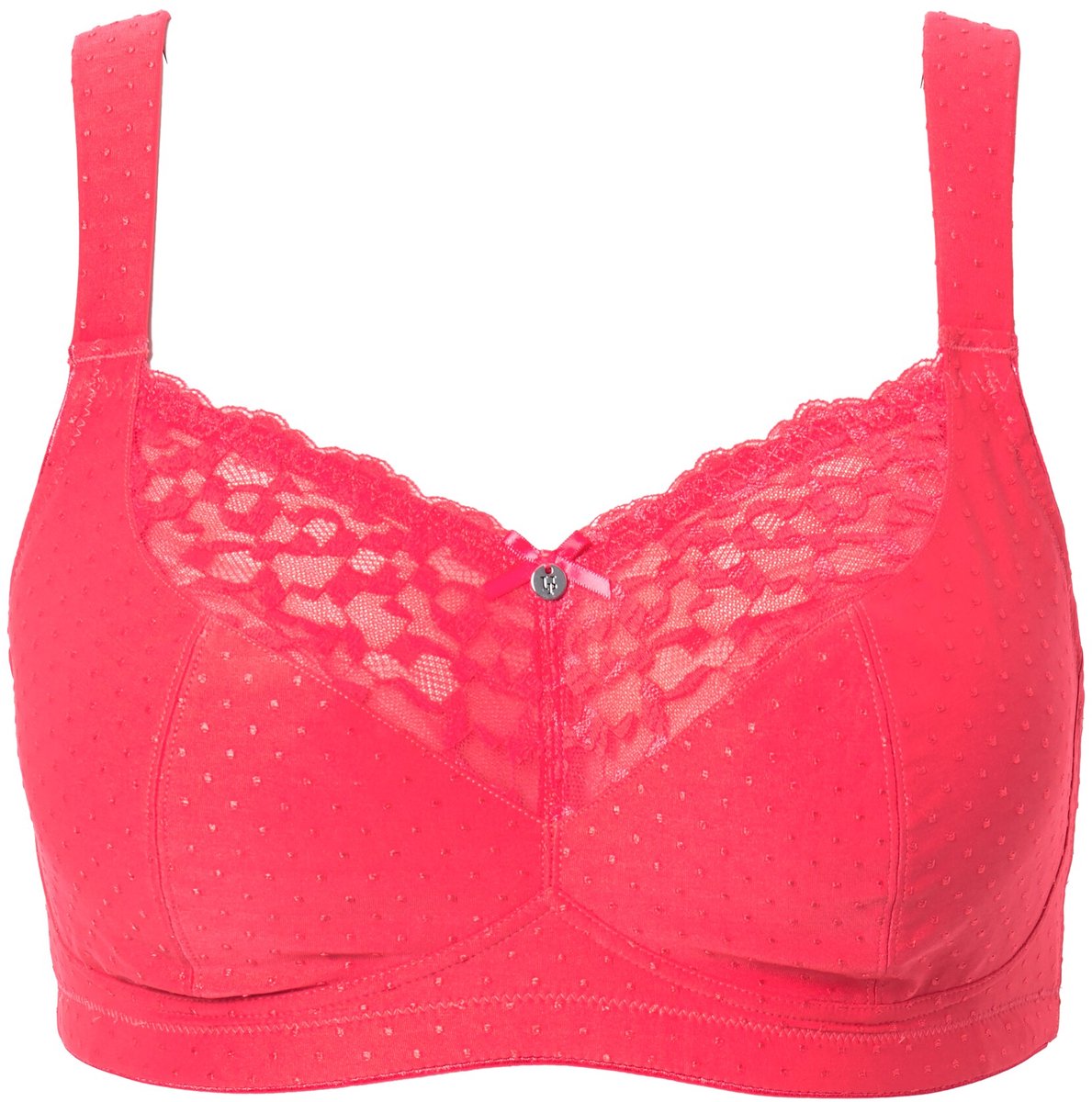 Ulla Popken Dames - Comfortbeha kant zonder beugel - Roze