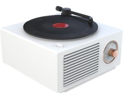 Deze retro-klassieke witte Bluetooth-speaker heeft een schattig platenspelerontwerp en is daarmee een perfect cadeau voor meisjes. Hij beschikt over een verbeterde bas en een luid volume.