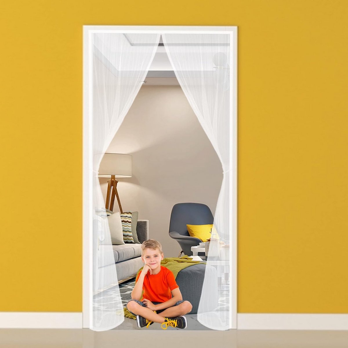 Magnetische Hordeur 235x205cm - Vliegenhor met Automatische Sluiting