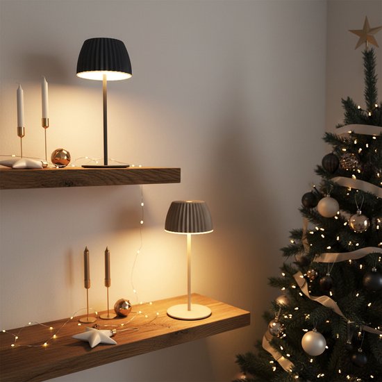 BRILONER Riffle - Mini lampe de table rechargeable - lampe sans fil - intensité variable tactile - pour l'intérieur et l'extérieur - Lauréat du German Design Award 2025 - anthracite - Ø8,5 x 20 cm