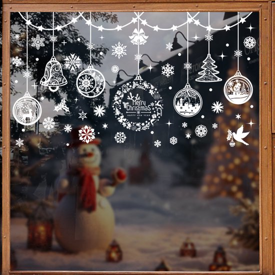 Kerstversiering raamstickers kerstklokken plaatjes 18 x 24 cm | - de online hobby winkel
