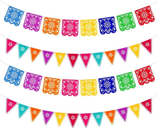 Cosensi - Mexico Thema Banner Vilt Papel Picado voor Mexicaanse Fiesta Party Decoraties, Cinco de Mayo, Dag van de Doden.