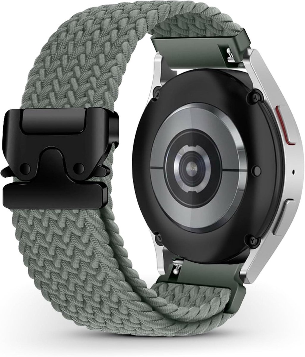 Cosensi - Nylon horlogebandje compatibel met Huawei Watch GT 5 Pro 42 mm en Garmin Forerunner 165 - 20 mm breed - Zwart