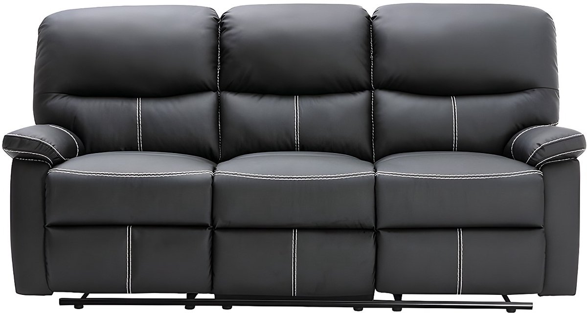 Vente-unique Driezits relaxbank CANBY - Kunstleer - Zwart