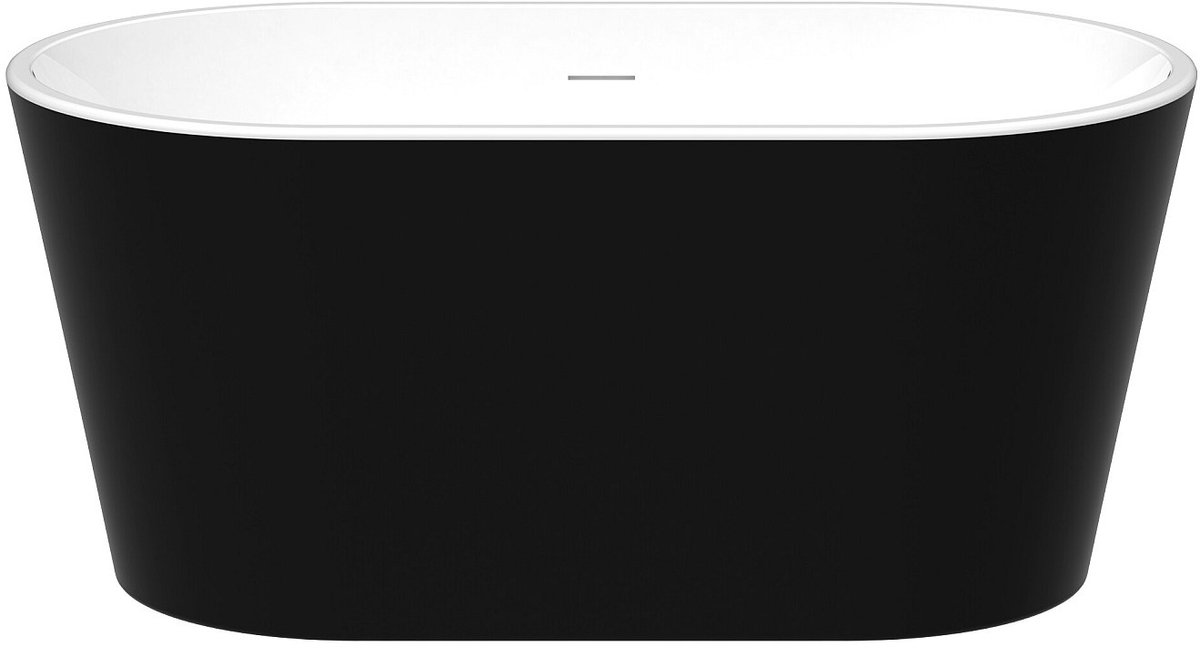 Vente-unique Vrijstaand ovaal bad – 180 liter – 130 x 71 x 58 cm – Zwart – Acryl – APOGON