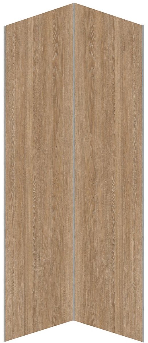 Vente-unique Set van 2 douchewandpanelen met houteffect van aluminium met profielen - 2 x