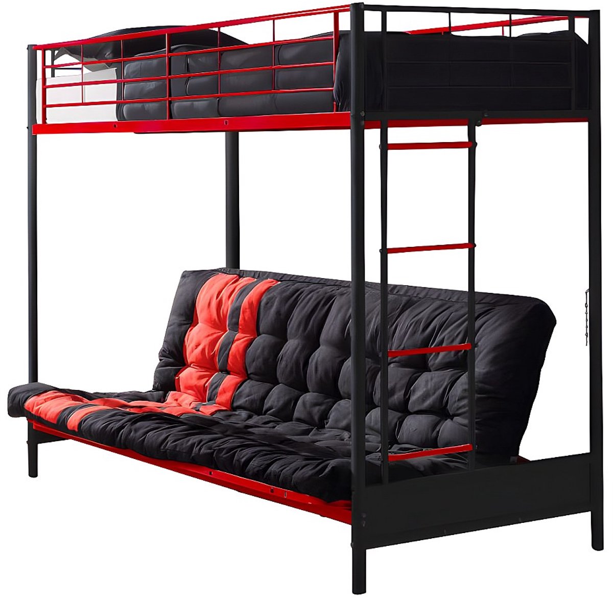 Vente-unique Hoogslaper metaal zwart 90 x 190 cm MODULO