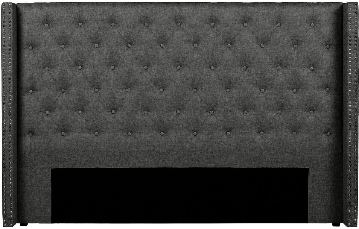 Vente-unique Gecapitonneerd hoofdbord - 170 cm - Stof - Grijs - MASSIMO II L 173 cm x H 125 cm x D 20 cm
