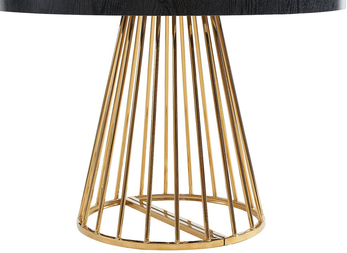 Vente-unique Set van tafel FIRELA + 4 stoelen MASURIE - Zwart en crèmewit