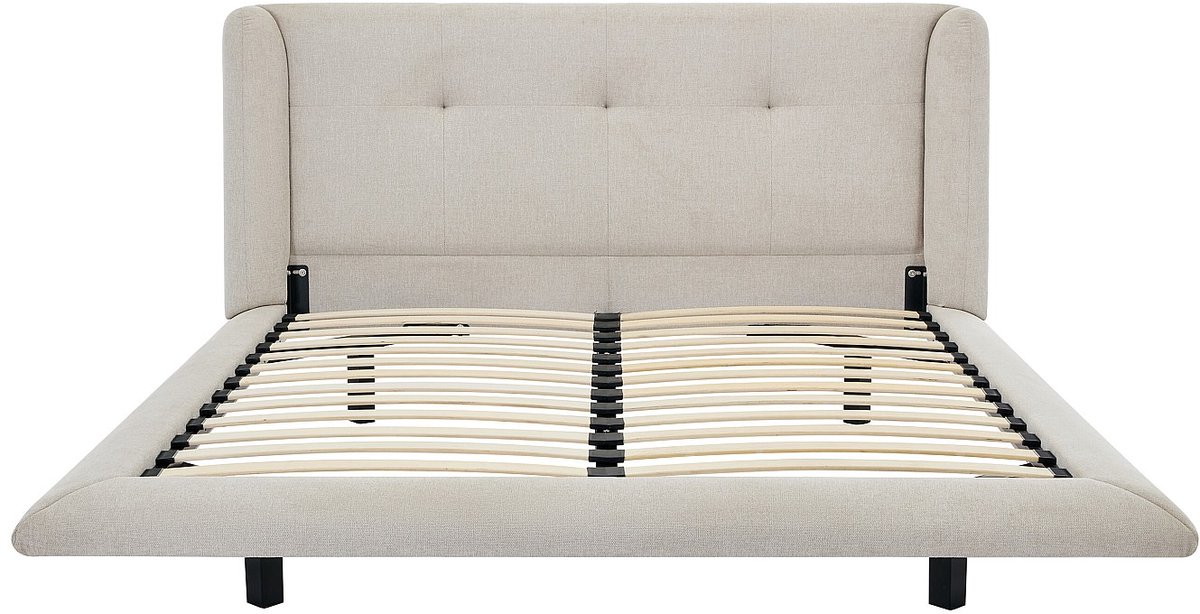 Vente-unique Bedframe stof beige 140 x 190 cm
