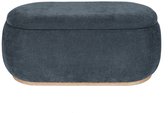 Vente-unique Pouf avec espace de rangement en tissu bleu avec texture MOPILO L 83 cm x H 36 cm x P 54 cm
