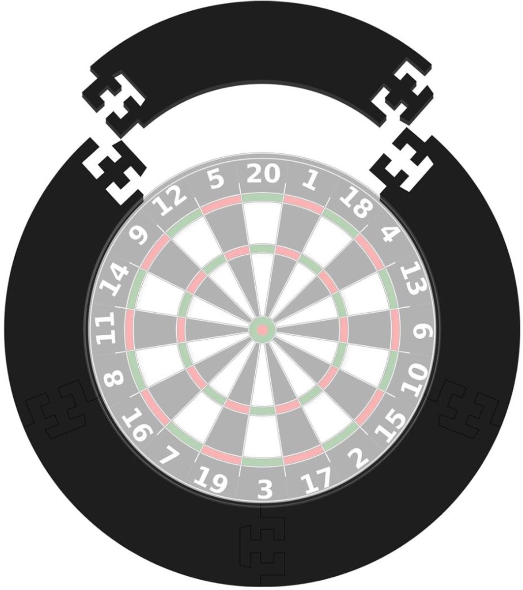 RWB® Dartbord Surround Ring - Dartbordring - Dartbord Muurbeschermer - 45 x 72 x 2.5 - Zwart