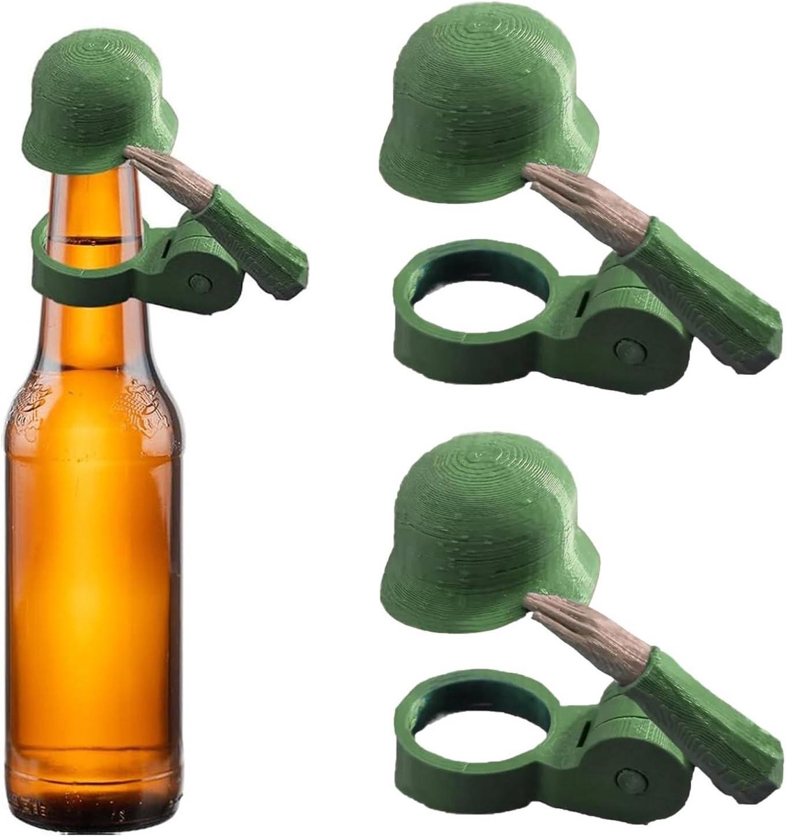Cosensi - Decoratieve Soldaat Salute Bierhelm 2 Stuks Groen | Herbruikbaar en Stofdicht