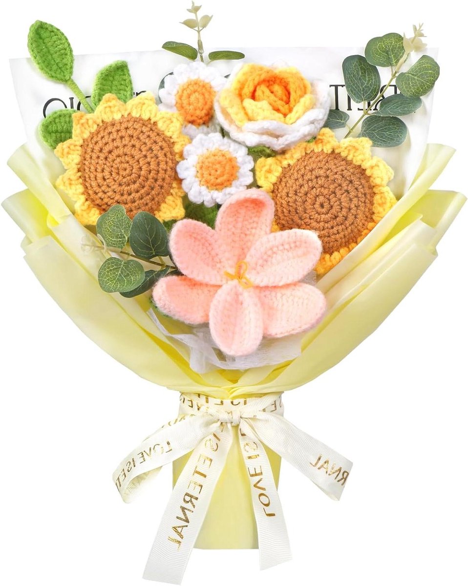 Cosensi - Handgemaakte gehaakte bloemen boeket voor jubilea en afstudeerfeesten