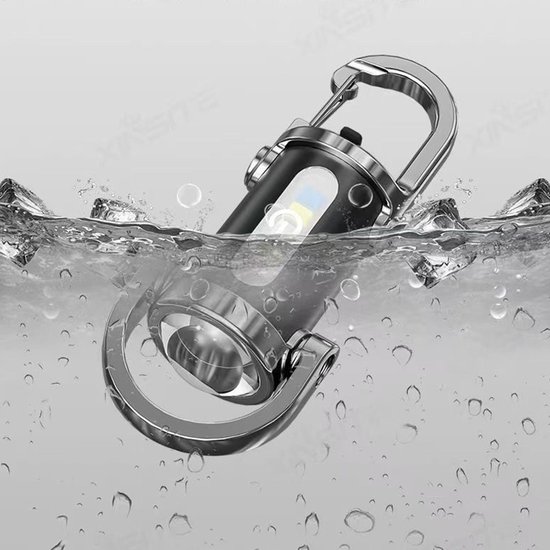 Mini USB oplaadbare LED zaklamp sleutelhanger, draagbare waterdichte camping zaklamp, sleutelhanger, outdoor uitrusting — afbeelding 2