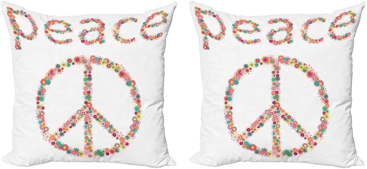 ABAKUHAUS Kussenhoes Set – 40x40 cm – Tweezijdig Digitaal Druk – Mikrofaser Wit