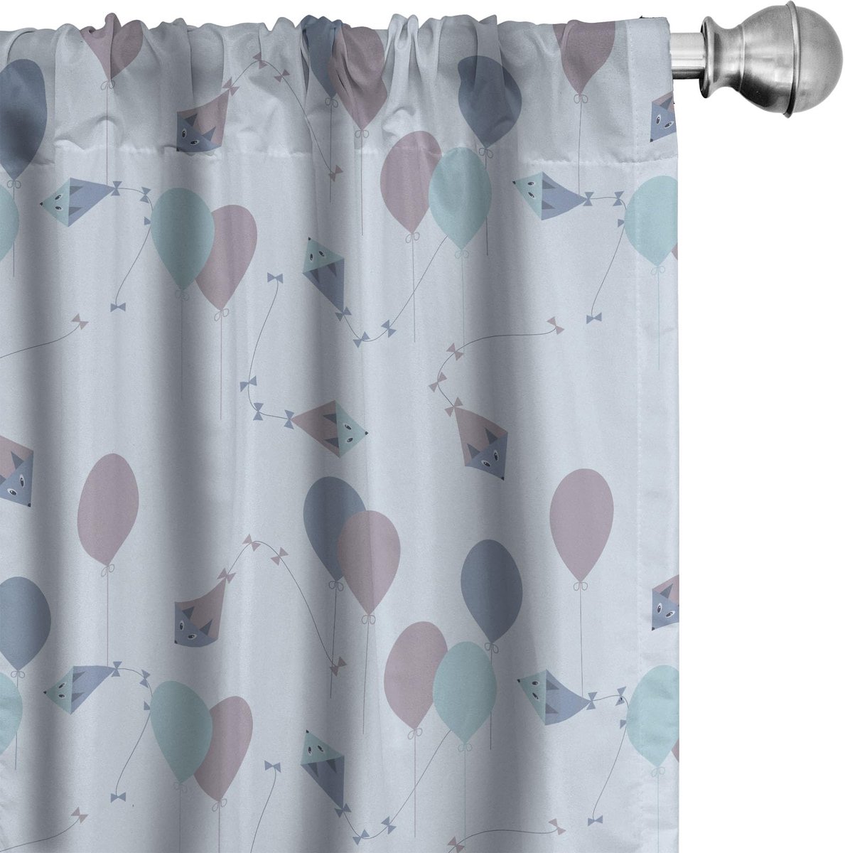 ABAKUHAUS Gordijnen – 2-delige set 75x175 cm – microvezels – babyblauw Gedroogde roos babyblauw