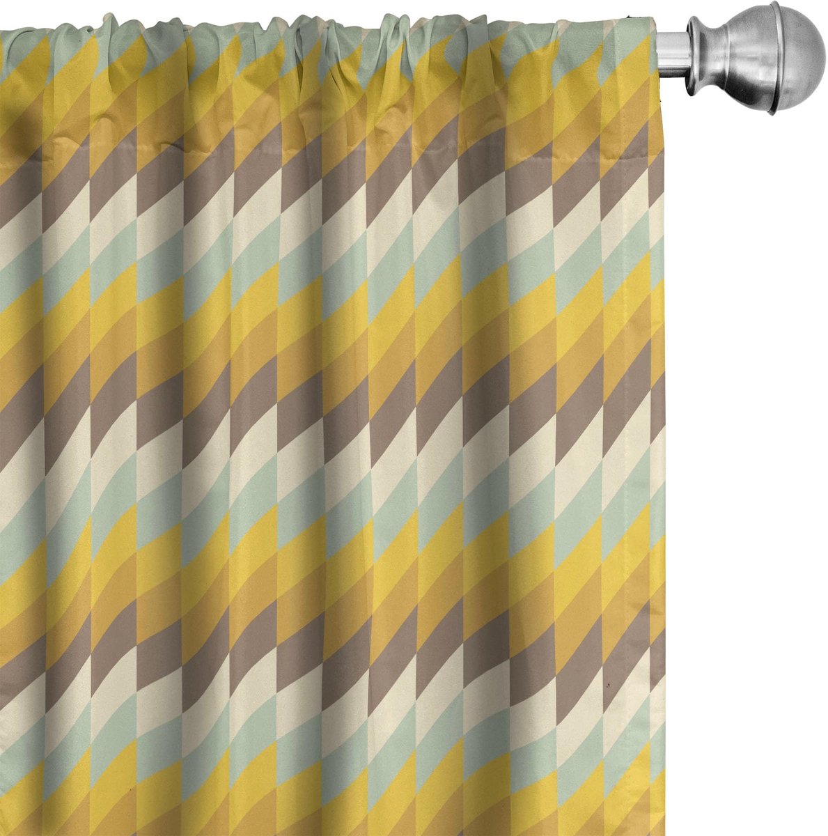 ABAKUHAUS Geometrische gordijnen – 2-delige set – 75 x 225 cm – microvezel – meerkleurig Mehrfarbig