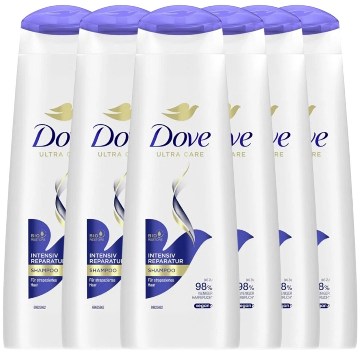 6x Dove Shampoo Intensive repair 250 ml