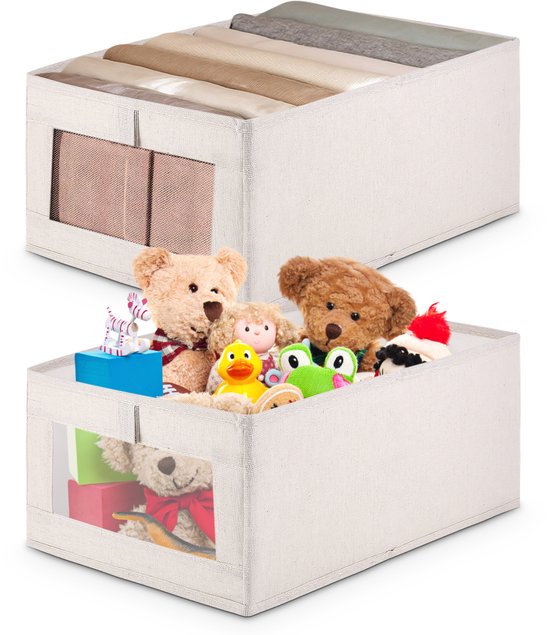 Katoen Rieten Opbergbox 2-Pack