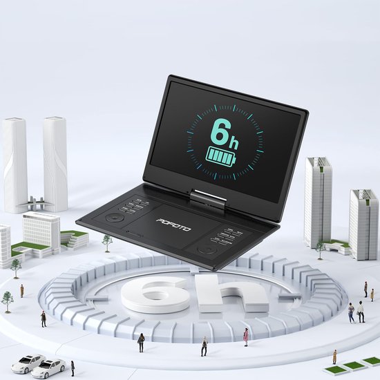 Draagbare DVD Speler Auto - 15,7 inch - Draagbare DVD Speler - USB - 14 Inch Draaibaar HD Scherm - Voor SD-kaart/USB/Sync TV - DUBBELE LUIDSPREKERS - 4000mAh BATTERIJ - Zwart - PD14 van other — afbeelding 2