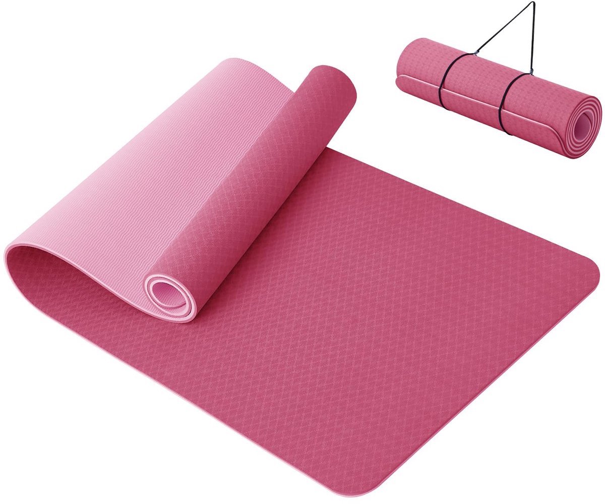 Stunq® Gymnastiekmat, Yogamat, Fitnessmat - 10mm, Antislip, 183x61x1cm - Rood Pruim