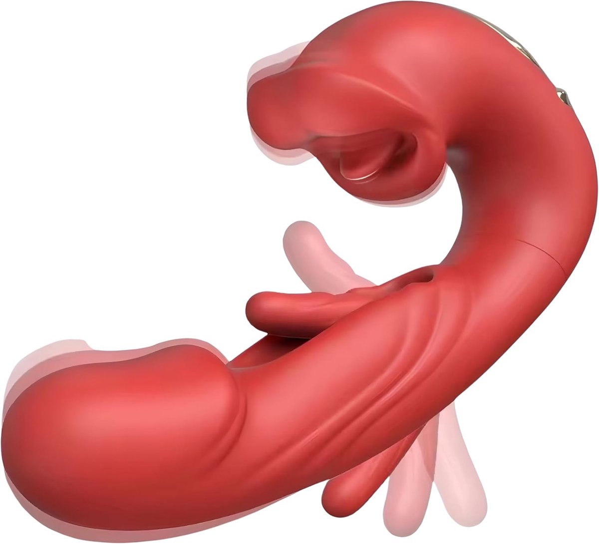 Clitoris Stimulator & G-spot Vibrator – Vibrator voor Vrouwen – Likfunctie en Vibratie – 3-in-1 Dildo Vibrator – Stil Discreet Seksspeeltje