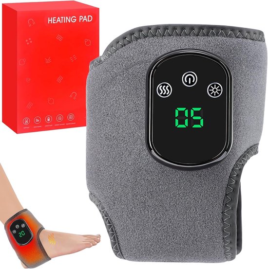 Voetmassage - Voetmassage apparaat - Massage apparaat - Voetmassage apparaat bloedsomloop - 3-in-1 massager - Elektrisch - 3 standen en 5 warmtestanden - Oplaadbare massager - Voor enkel - Hiel - Zool - Voetboog - 1 stuk(Grijs)