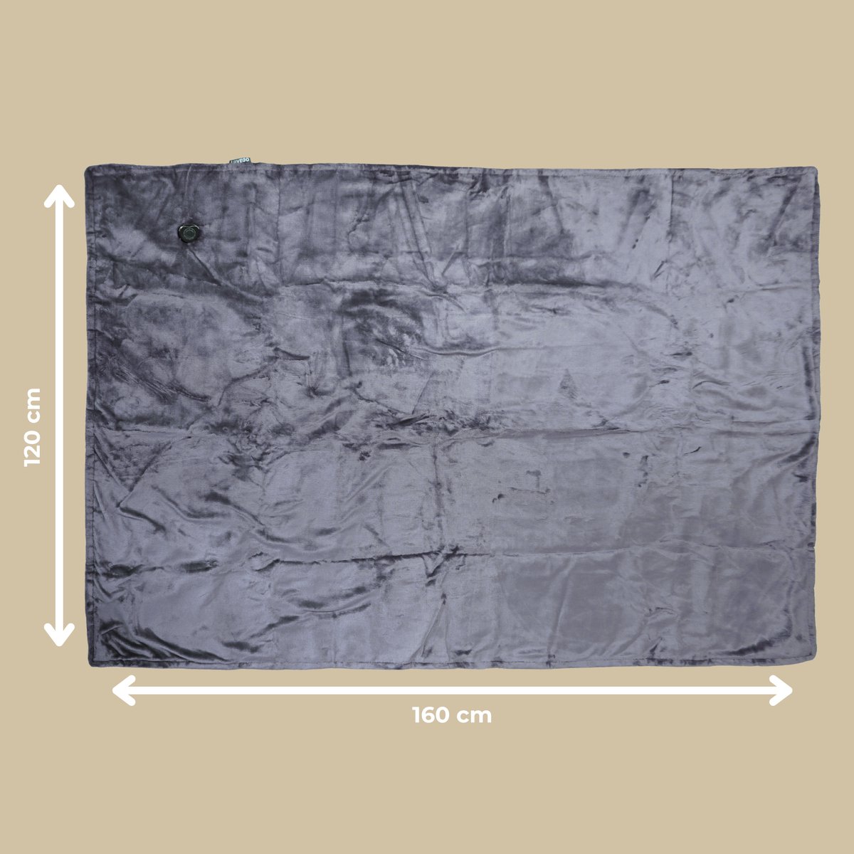 Luvego Elektrische Deken 1 Persoons Bovendeken & Warmtedeken - 160x120CM - TÜV GS - Omslagdeken & Knuffeldeken - 3 Warmtestanden - 120W - Verwarmingsdeken Fleece Plaid - Grijs – foto 7