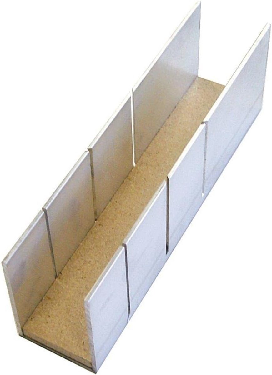 Versteklade 245 x 50 mm - Aluminium Snijlade met Houten Inzetstuk voor Nauwkeurig Zagen