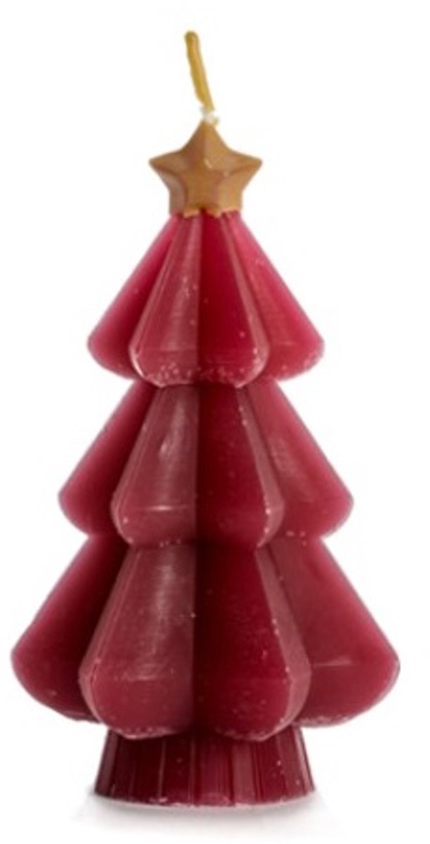 Kerstboom star, kleur framboos, 5,4x9 cm