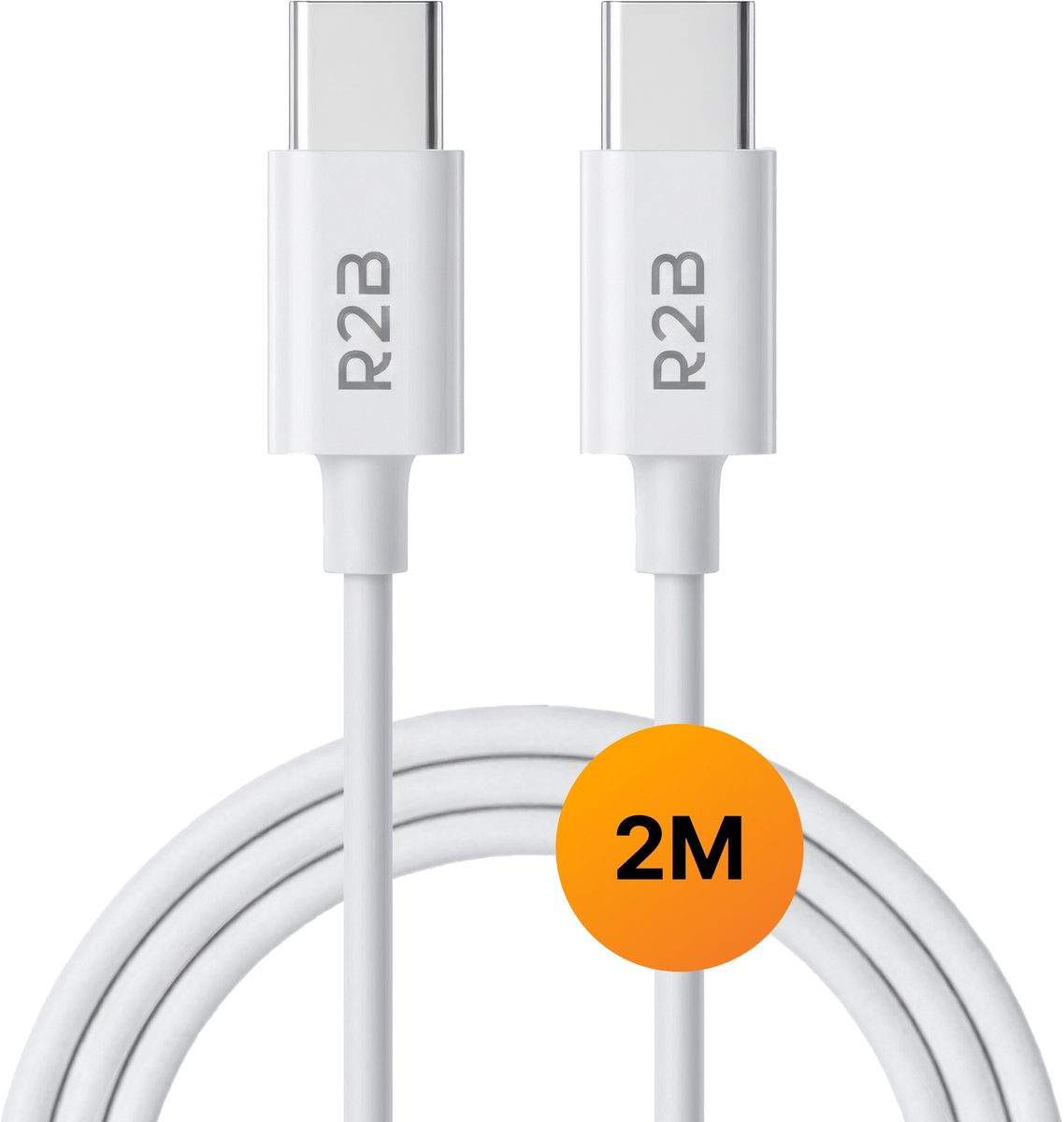 R2B® USB-C naar USB-C Kabel - 2 Meter - Extra stevig - USB-C oplader