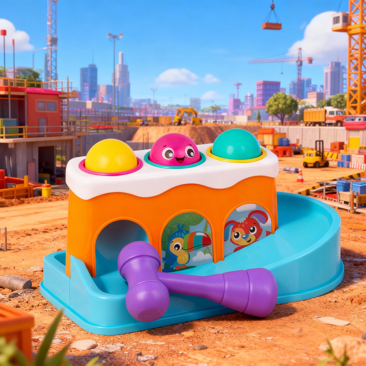 Playgro Bop 'N Roll Ramp - Activity-center - Baby Speelgoed met hamer - Baby speelgoed - Interactief speelgoed Baby - Educatief speelgoed - Kraam Cadeau- Speelgoed Baby — afbeelding 8