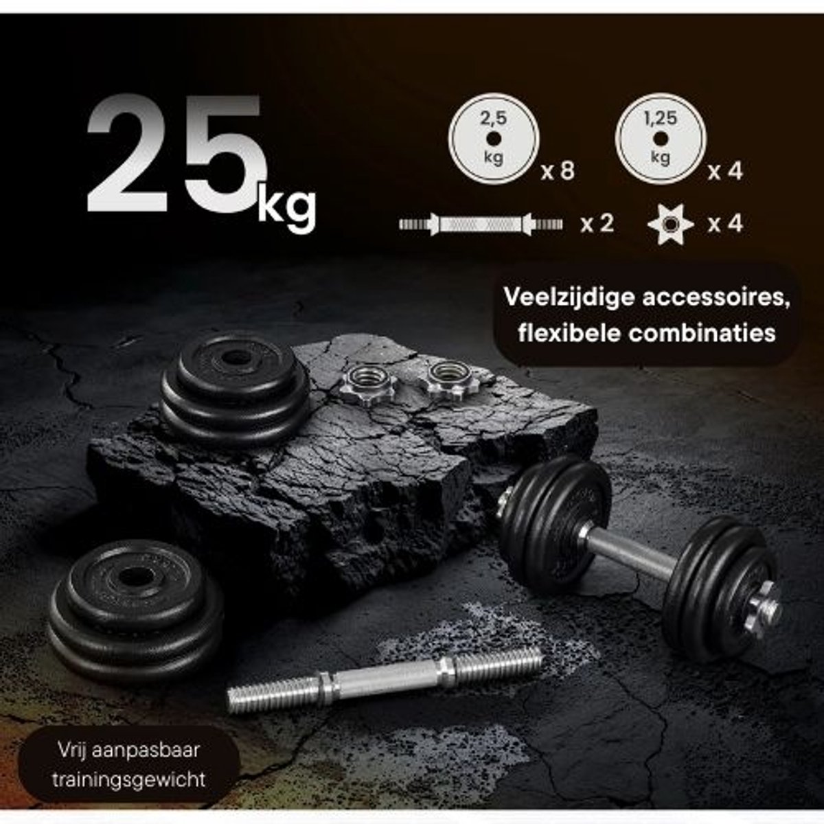 Halter set - Gietijzeren Halterset - Dumbells - Tot 30 KG Verstelbaar - Fitness - Workout – foto 3