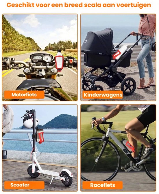 Universele Fiets Flessenhouder 2 Stuks - 360° Draaibaar voor Fiets, Scooter en Motorfiets — afbeelding 5
