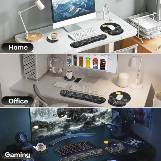 Ergonomische Gaming Muismat met Polssteun en Antislip Onderkant van Merkloos — afbeelding 4