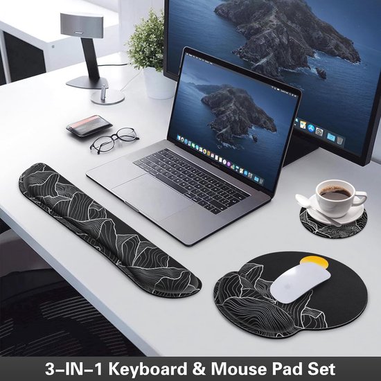 Ergonomische Gaming Muismat met Polssteun en Antislip Onderkant van Merkloos — afbeelding 2