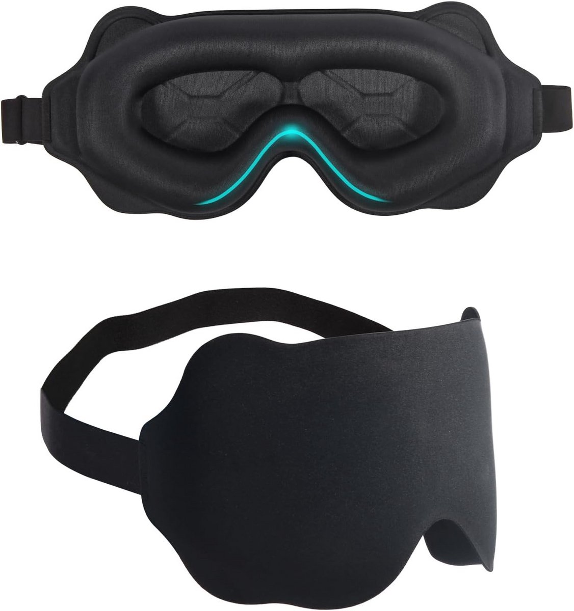 Slaapmasker voor Zijslapers - 6D Diepe Oogkassen, Drukloos en Ademend, 100% Ondoorzichtig, Zwart