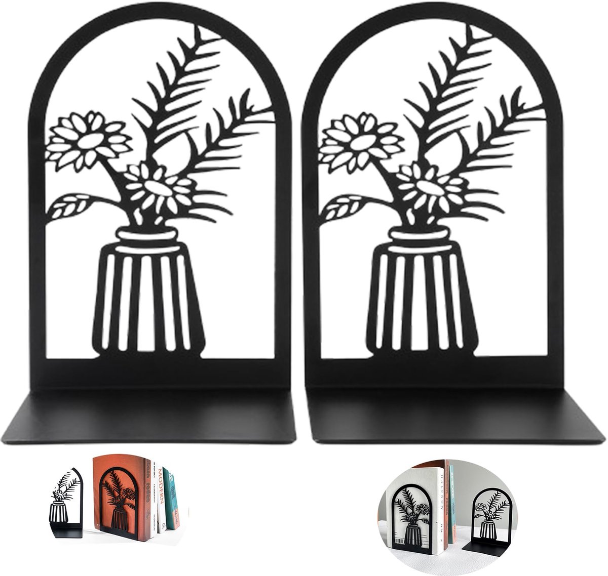 IMPERATORIS® Boekensteun/Boekenstandaard - Boekenhouder/Boekhouder/Boekensteunen - 2 stuks - zwart