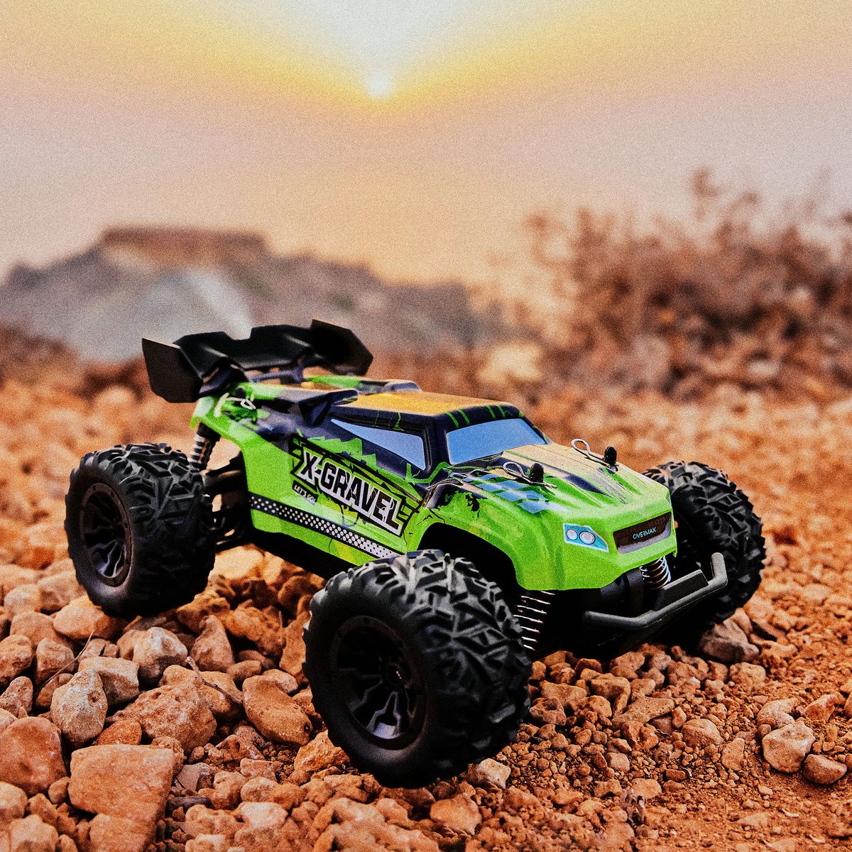 Overmax X-Gravel RC Auto – 1:16 Terenauto 20 km/u – Achterwielaandrijving, Vering, 2 Accu’s tot 30 min Speeltijd, 2 Carrosserieën – Offroad Racewagen voor Kinderen & Volwassenen – Bestuurbare Auto — afbeelding 12