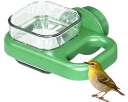 Hangend vogelvoederhuisje - Voederbak voor vogelkooien - Voerbak voor papegaaien en spreeuwen - huisdierbenodigdheden Voederbak voor vogels - voor kanaries, chinchiHLa's, konijnen,etz - groen - 8.6×7.3×4.4cm