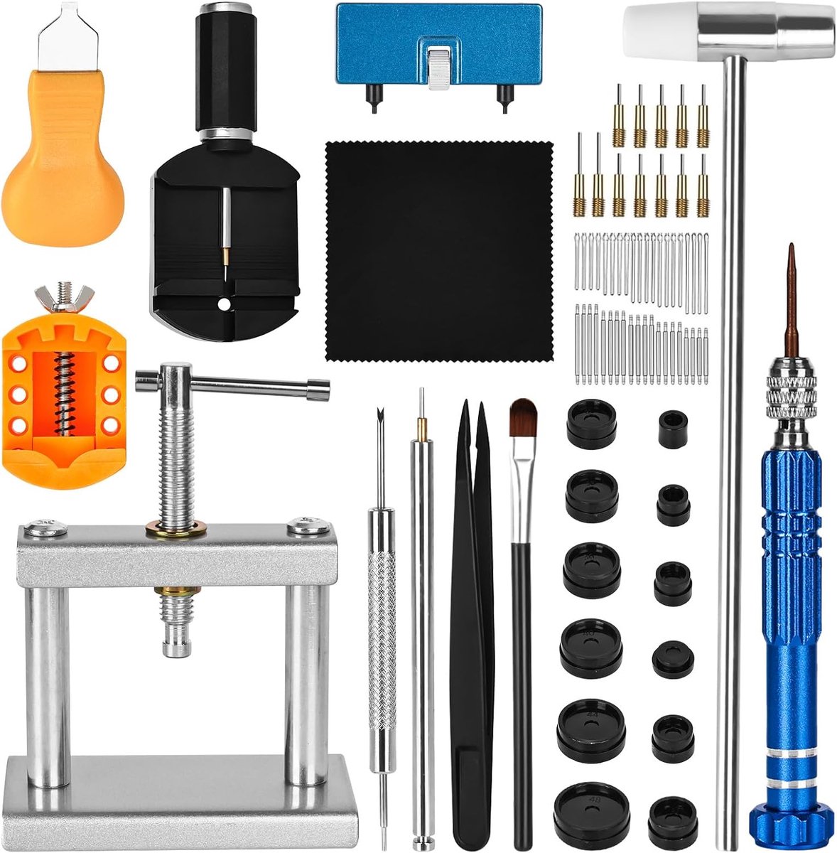 Tool Set voor Horlogemakers - Watchmaker Set - Drukgereedschap - Horlogeband - Verkortgereedschappen - Horlogekapopener - voor Soorten Horloge Reparaties en Ingebruikname Werk