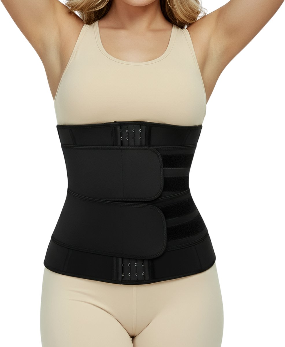 Waist trainer - Man en Vrouw - Maat 3XL - Zwart - Snel afvallen - Shapewear korset - corset - Zweetband buik - Buikband - afslanken - Afslankband - Sauna belt - Corrigerend ondergoed - band - Shapetape