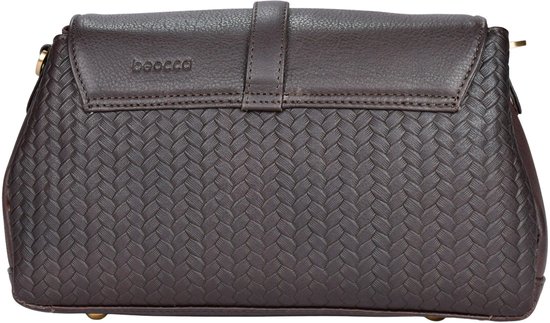 Beocca - Sac bandoulière femme - Lua - cuir tanné végétal - Marron - Fermeture éclair YKK