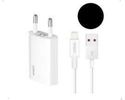 WiseQ Oplader Geschikt Voor iPhone - USB Oplader geschikt voor Apple iPhone Inclusief iPhone Kabel Geschikt voor Lightning - Wit - WISEQ